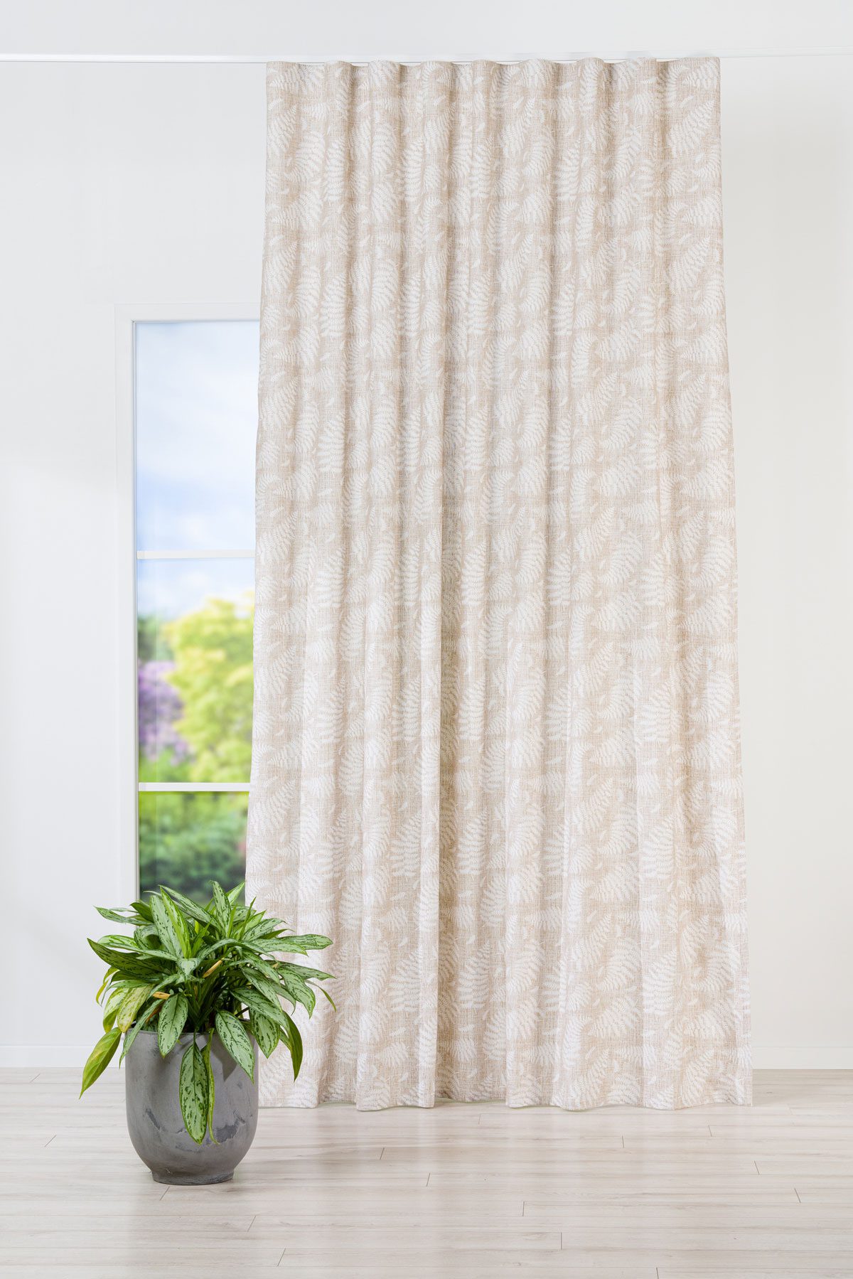 norah beige print curtain