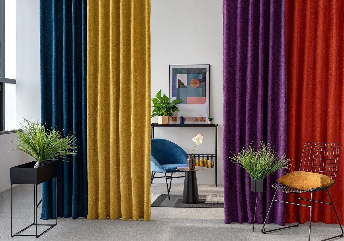 peron orange print curtain