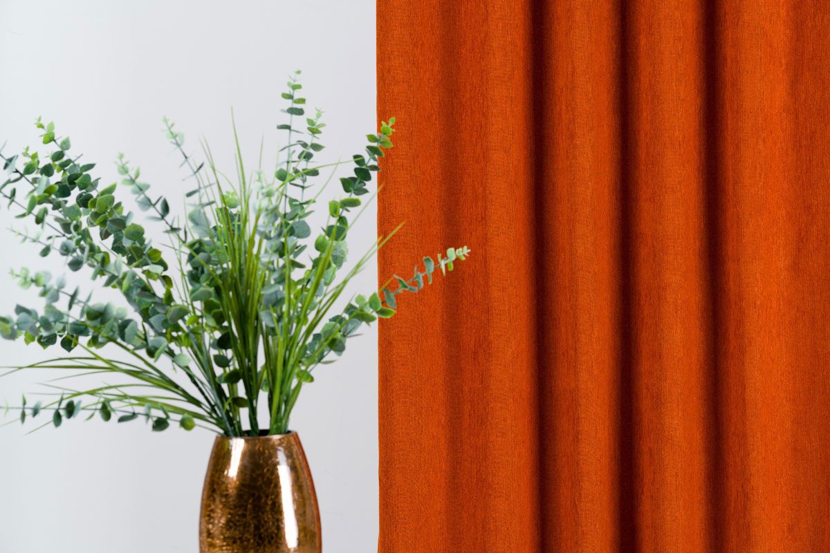 peron orange print curtain