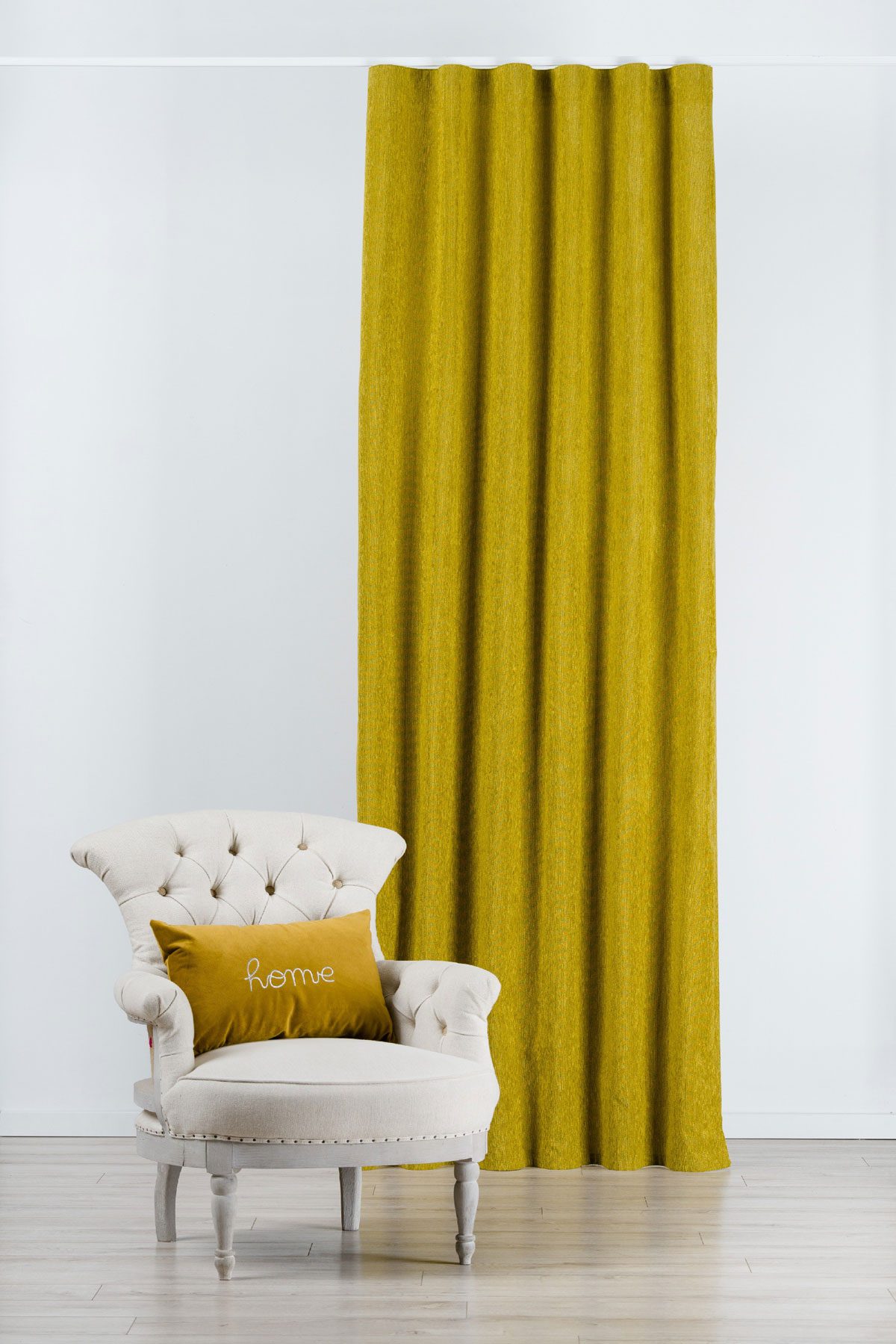 peron yellow print curtain