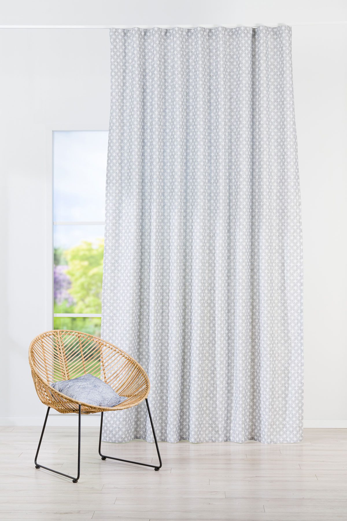prato grey print curtain