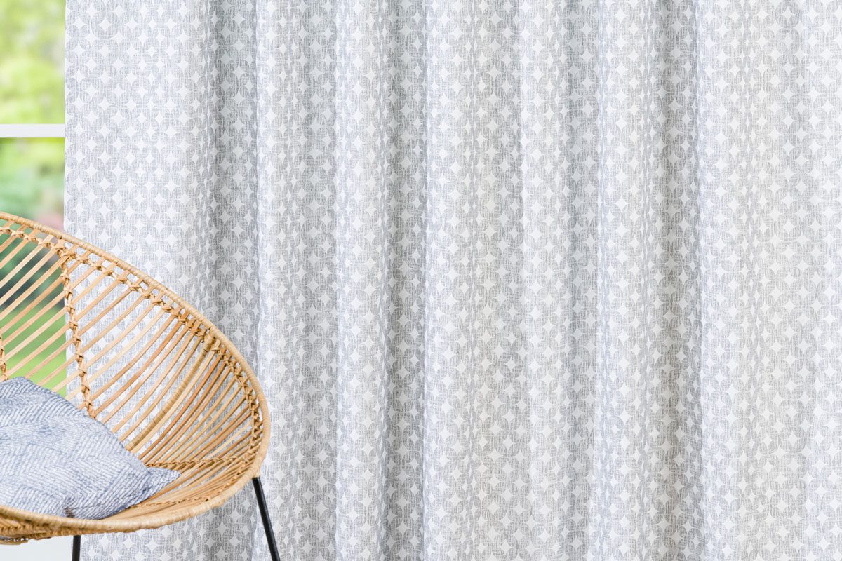 prato grey print curtain