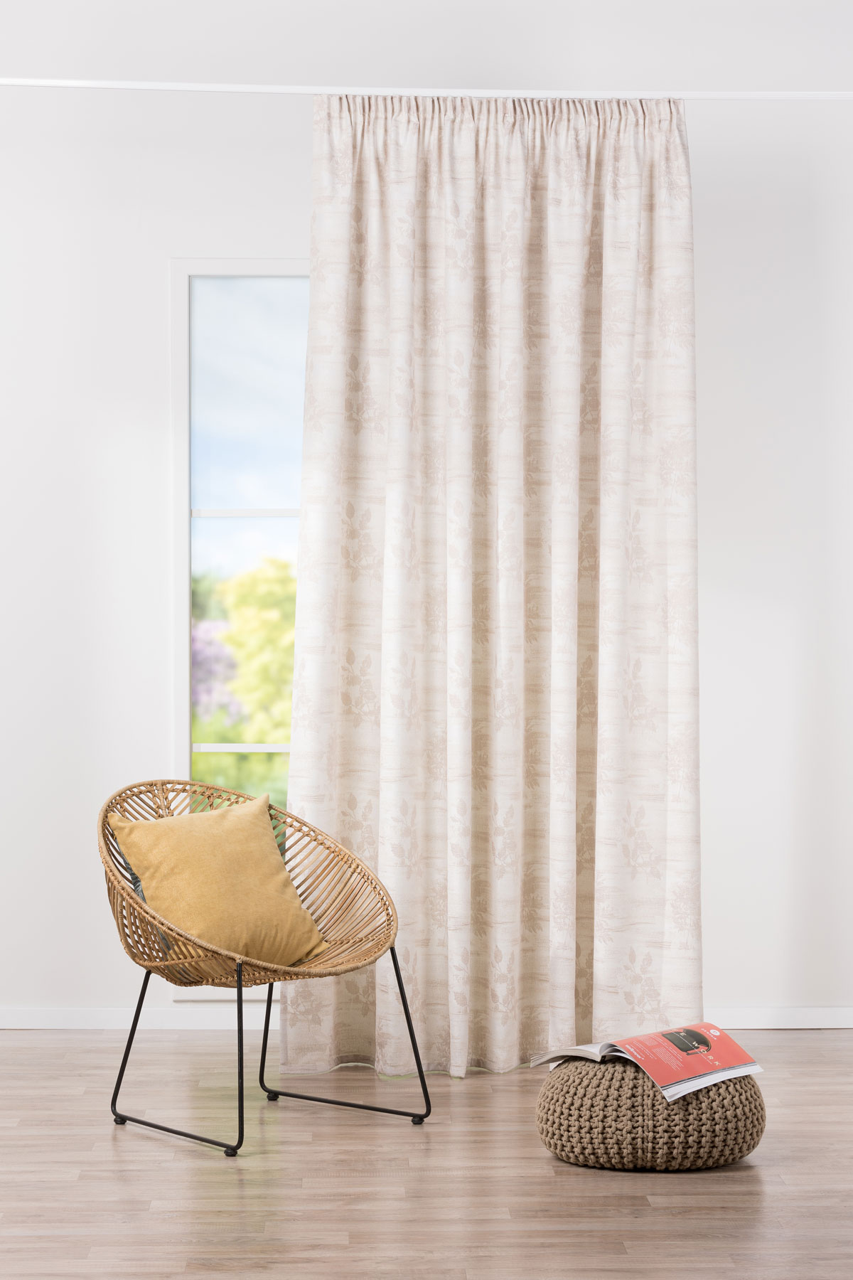 olbia beige print curtain