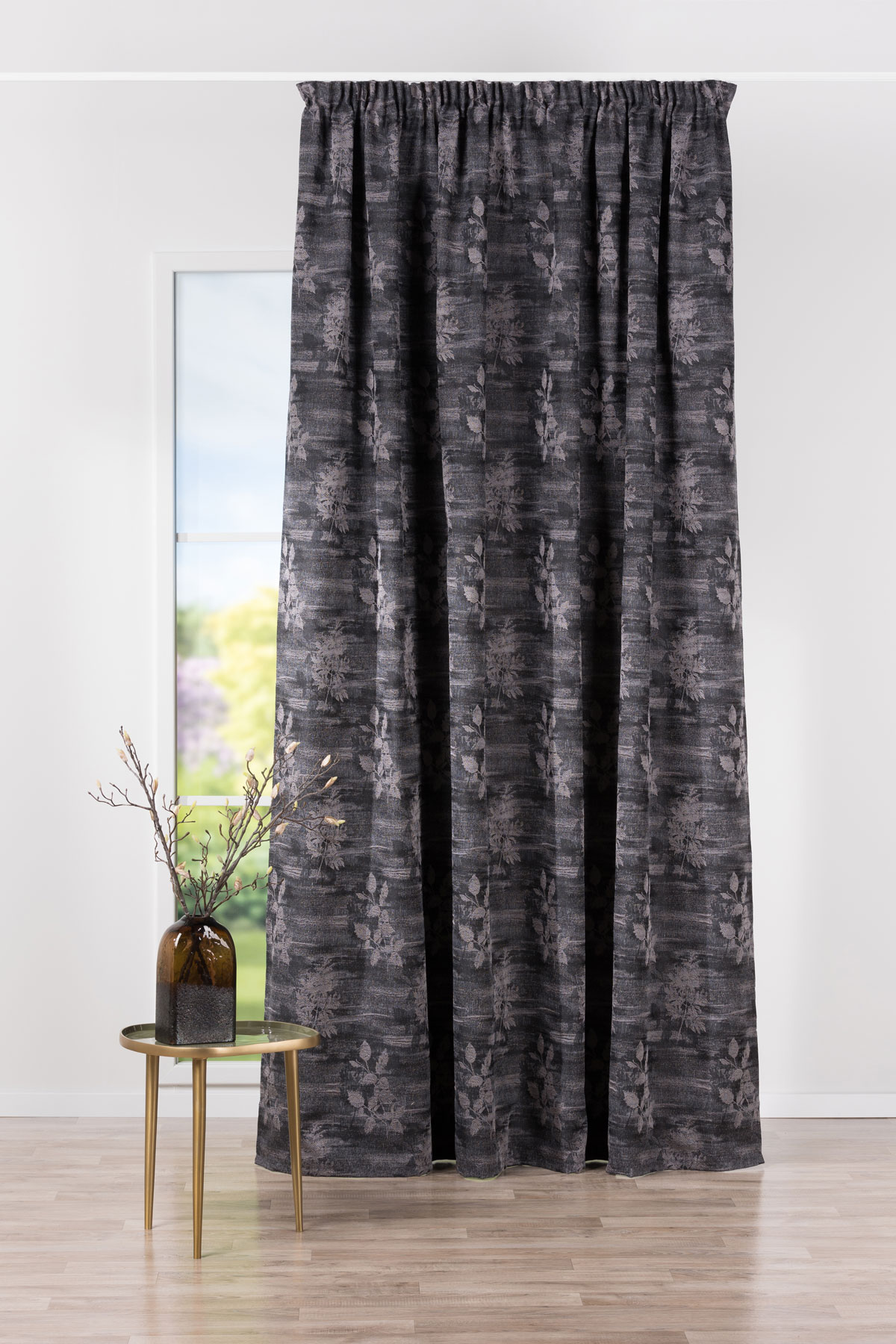 olbia brown print curtain