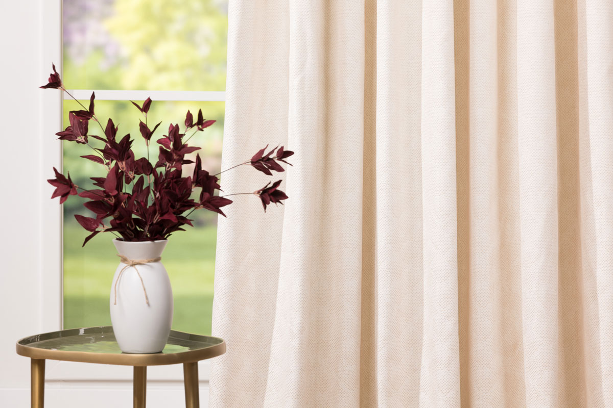 paco white print curtain