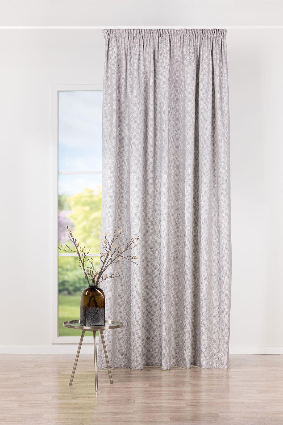 paco grey print curtain