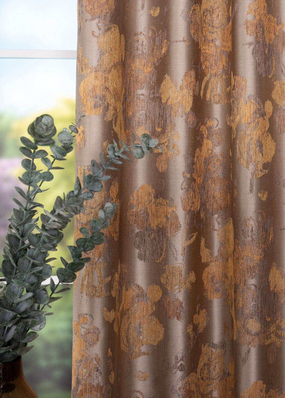 sarah beige print curtain