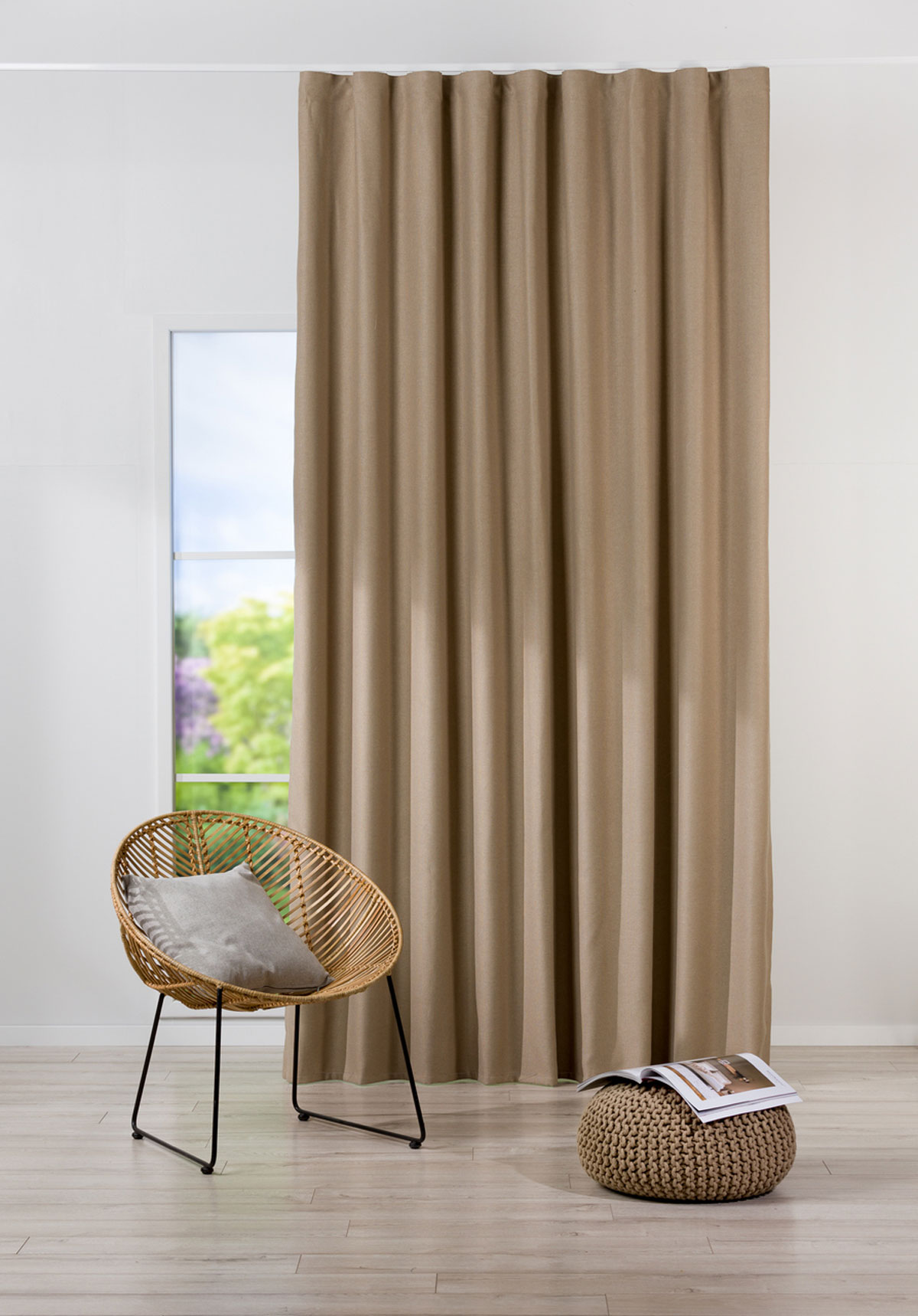 hugo beige print curtain