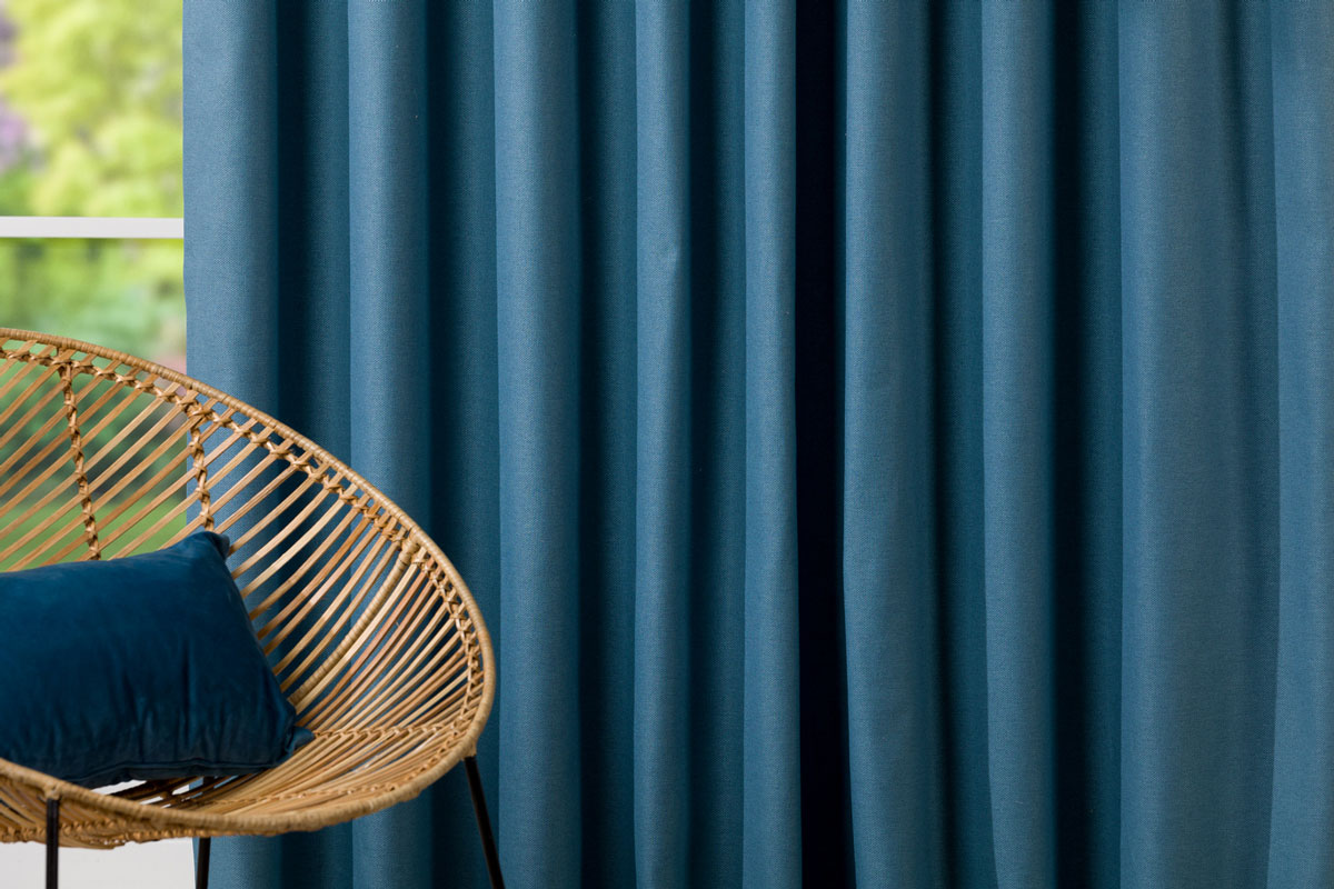 hugo blue print curtain