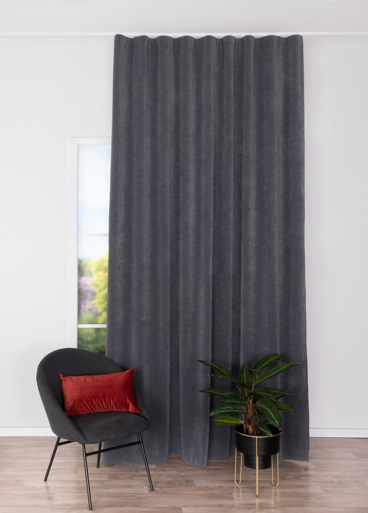 brioni grey print curtain