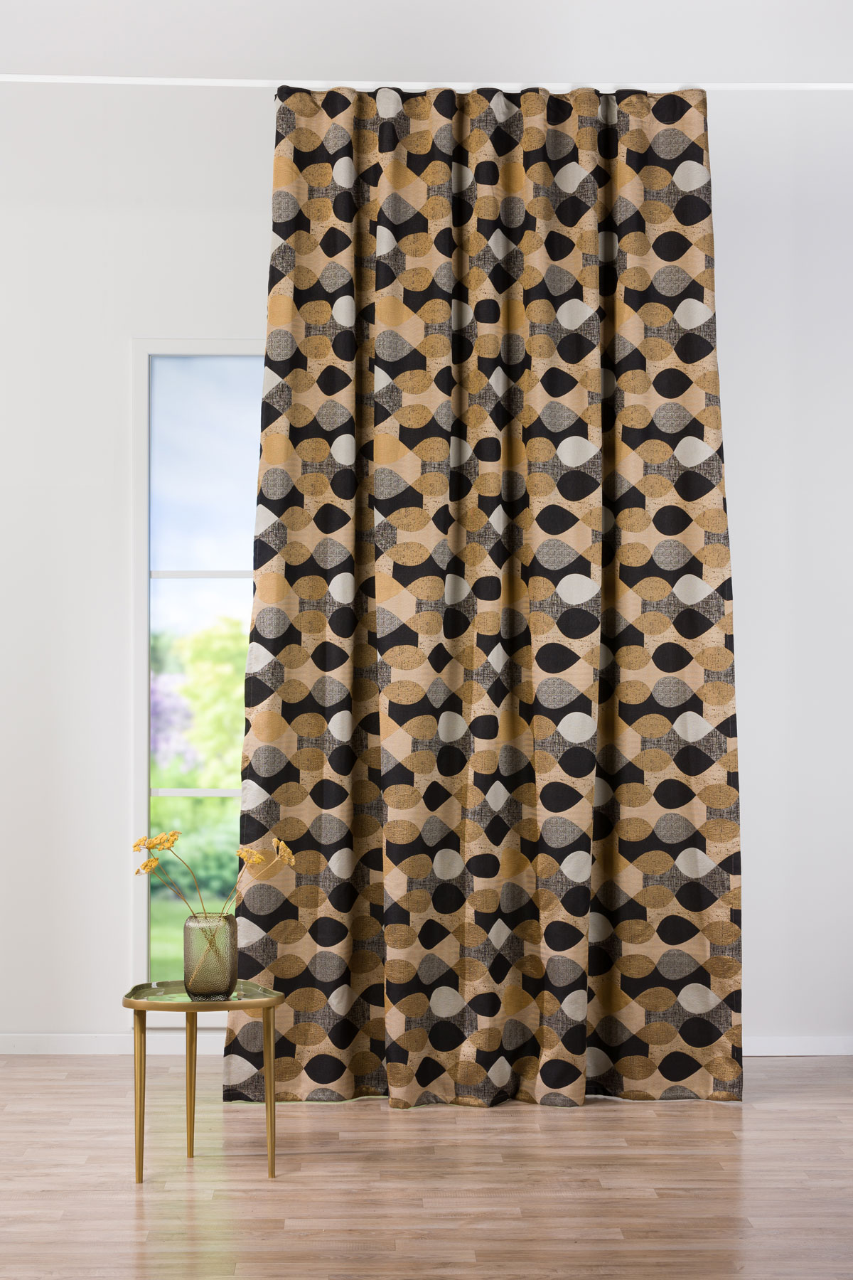 trento brown print curtain