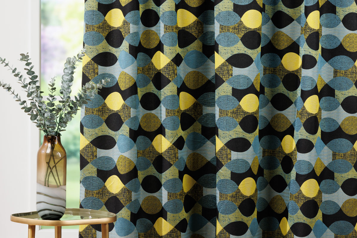 trento green print curtain