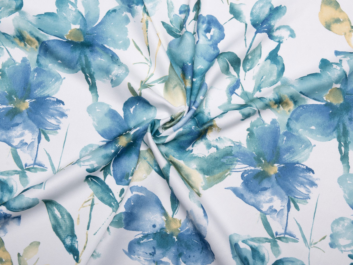 rialto blue print curtain