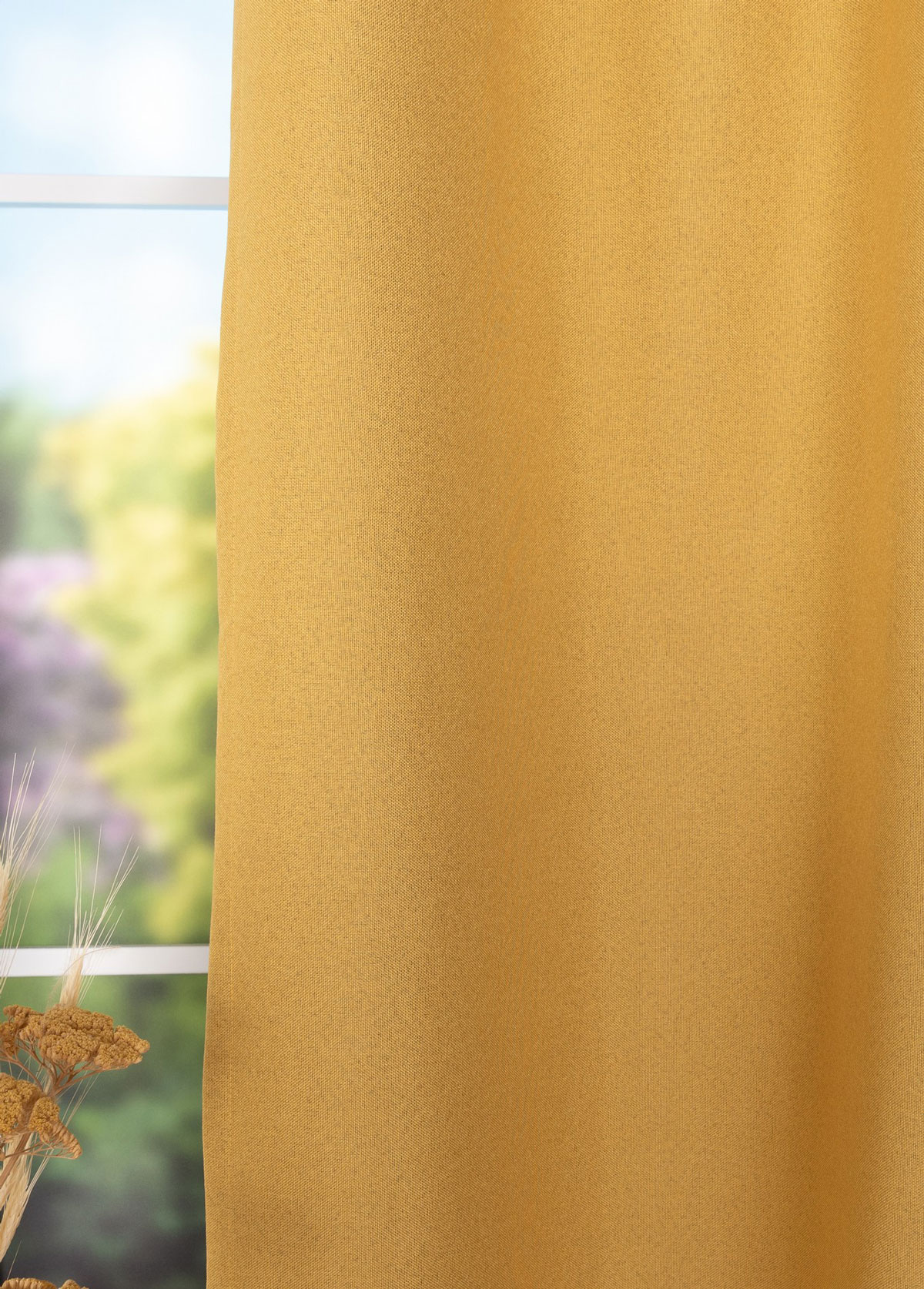 zenith yellow print curtain