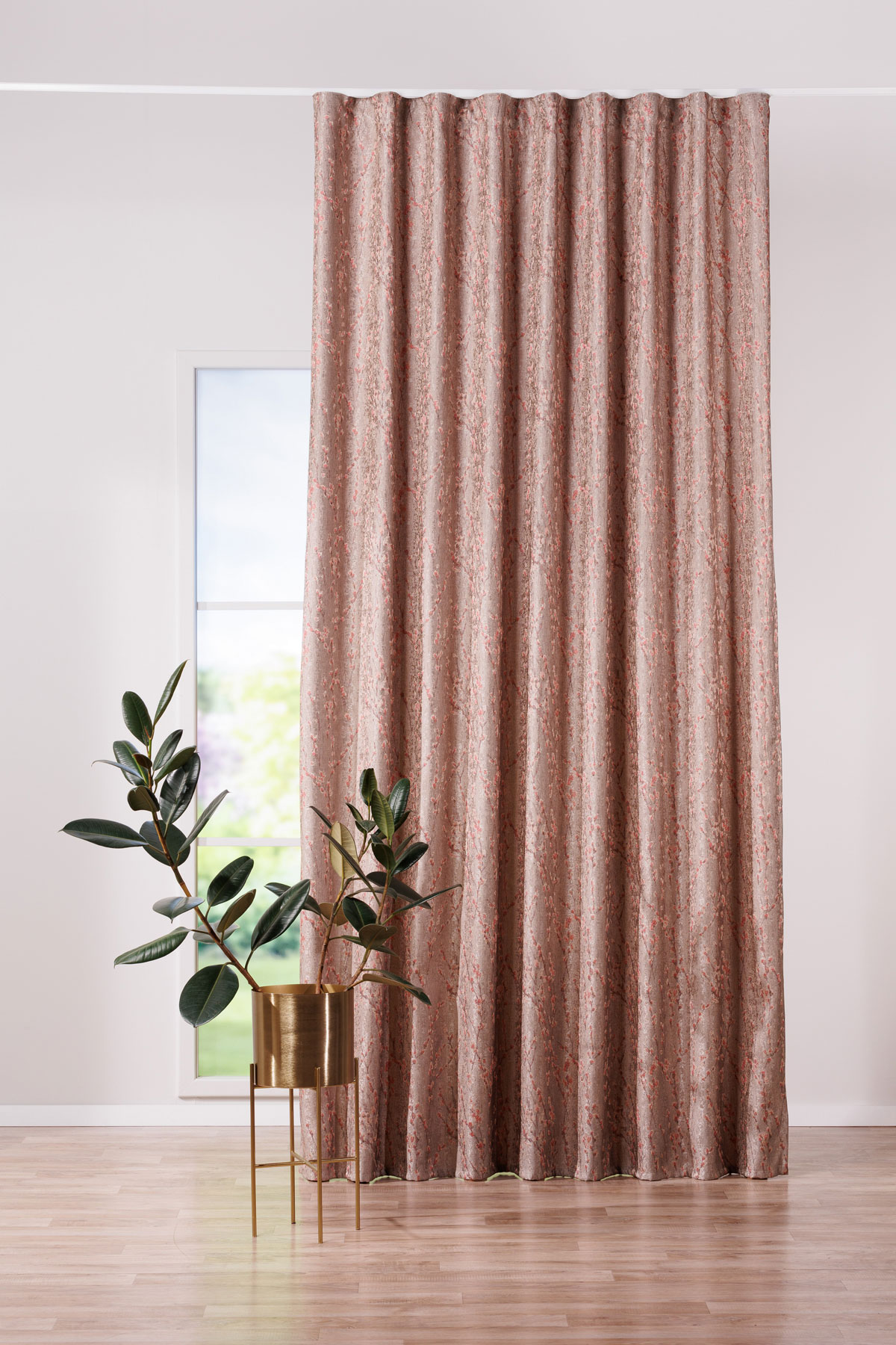 agora beige print curtain