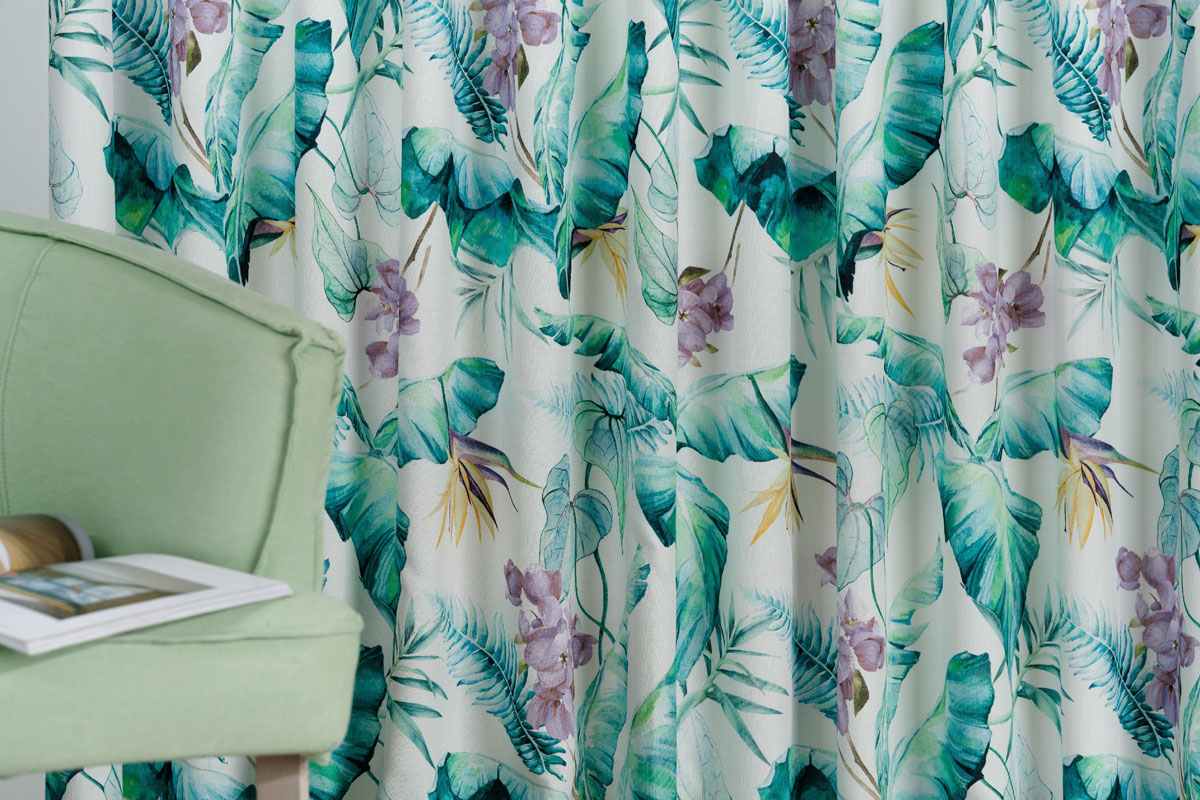 bali blue print curtain