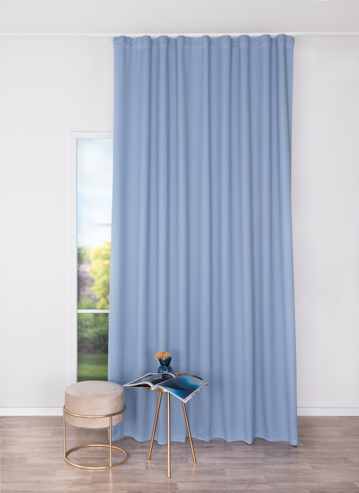 modern blue print curtain