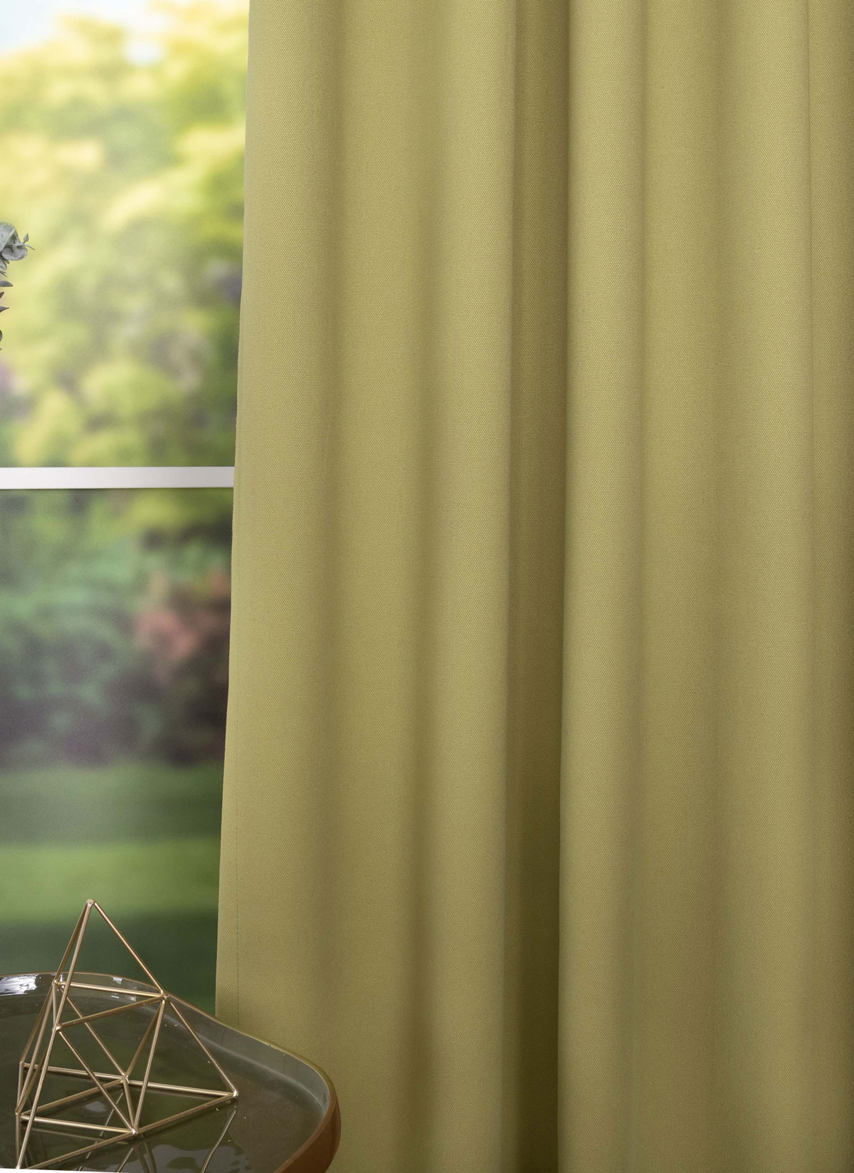 modern green print curtain