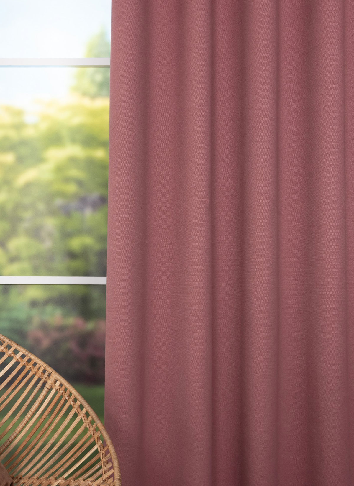 modern red print curtain