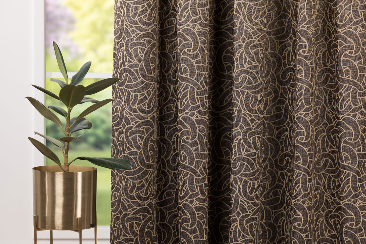 mozaic brown print curtain