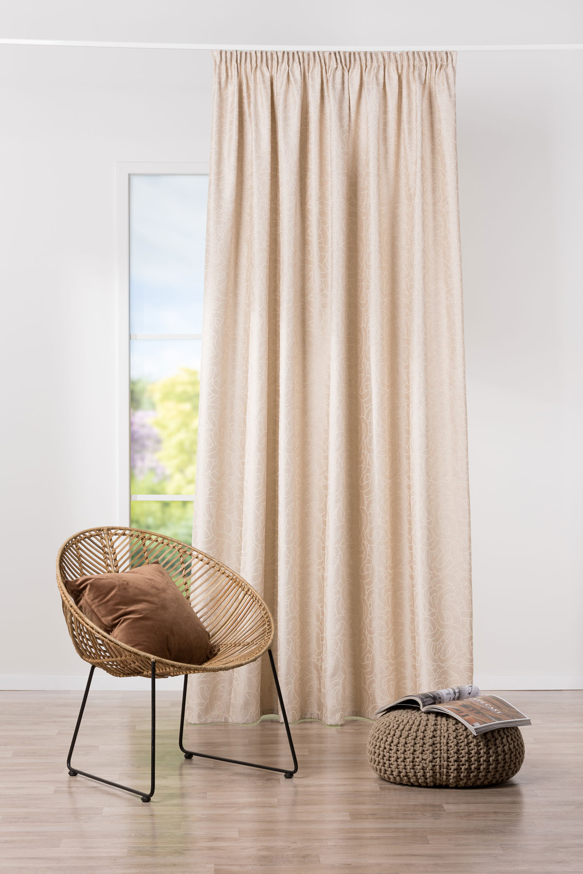 mozaic beige print curtain