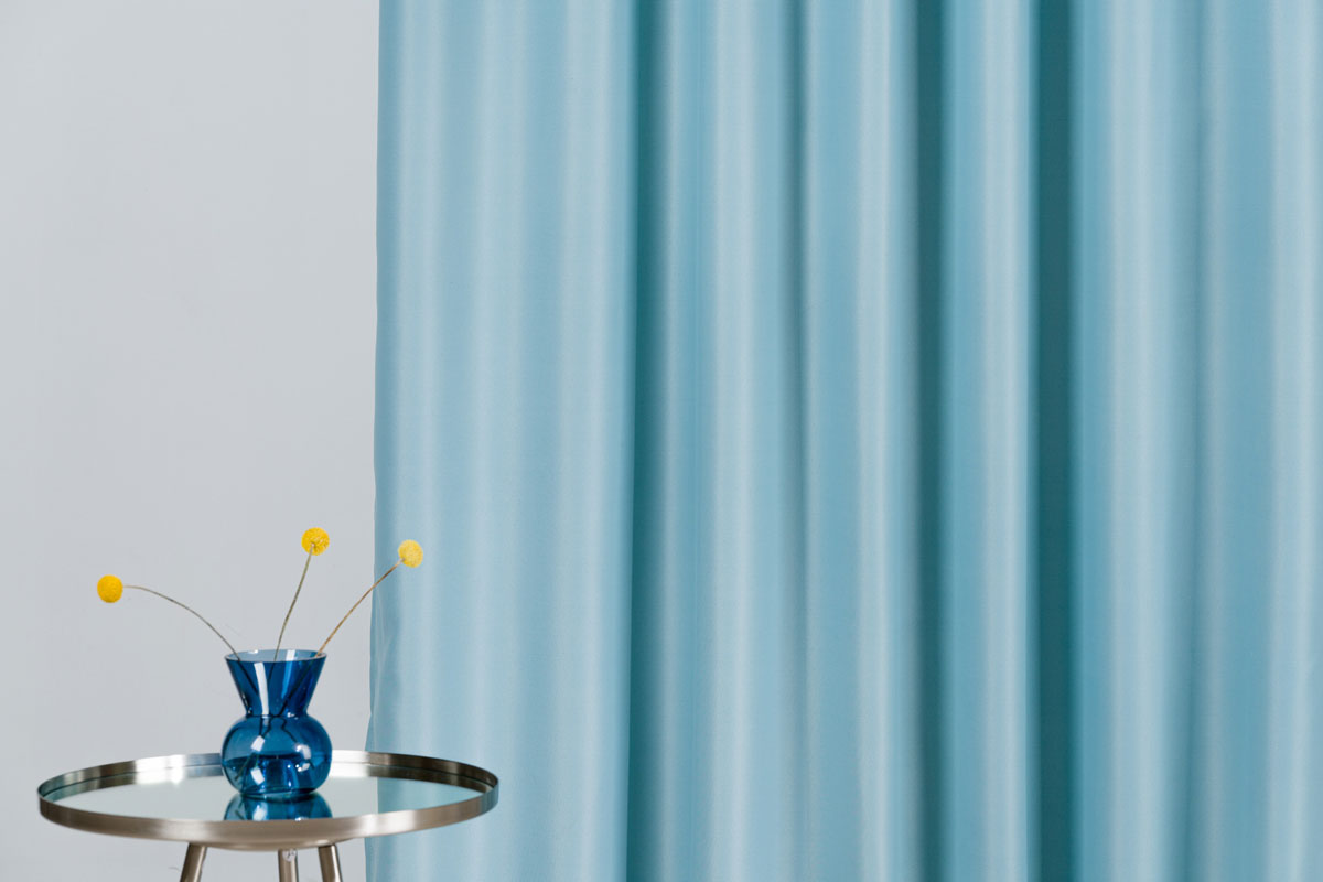 blackout blue print curtain