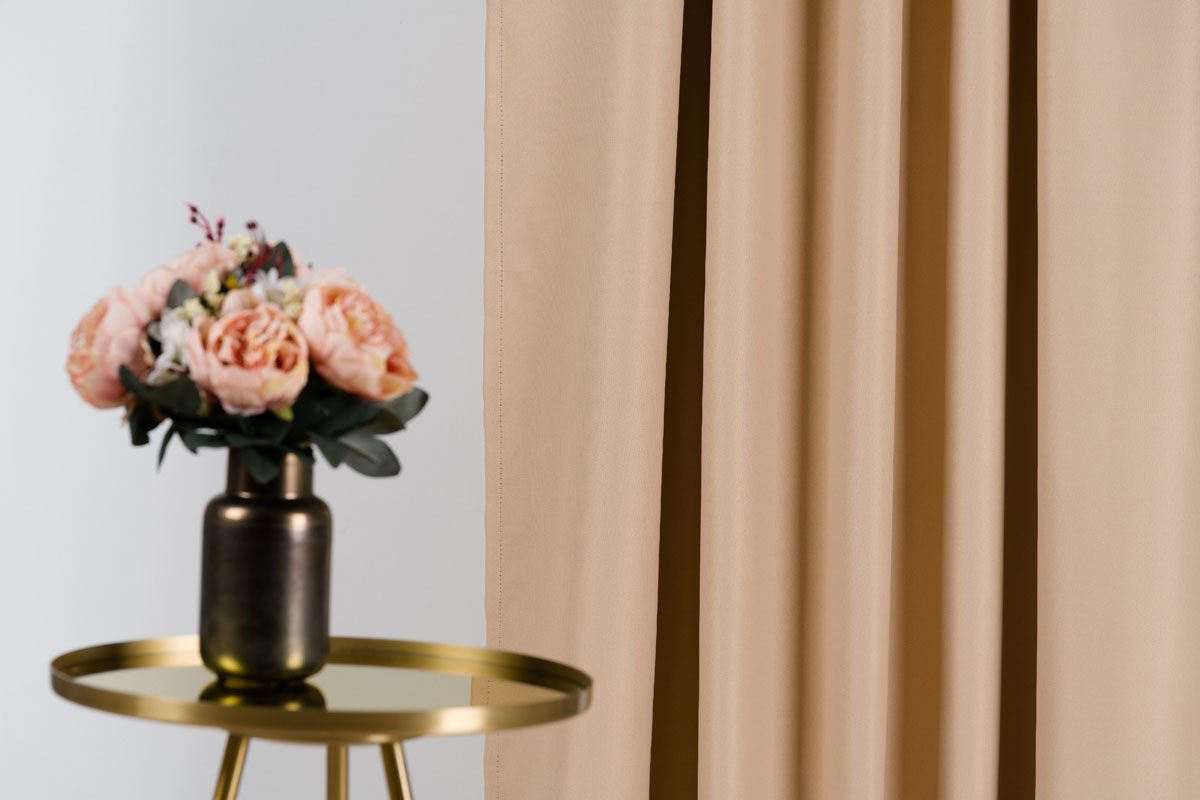 blackout beige print curtain