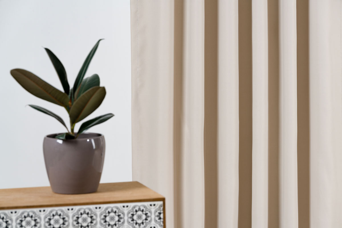 blackout beige print curtain