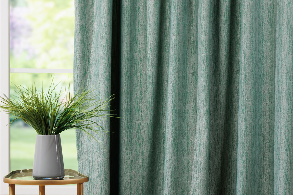 nordic green print curtain