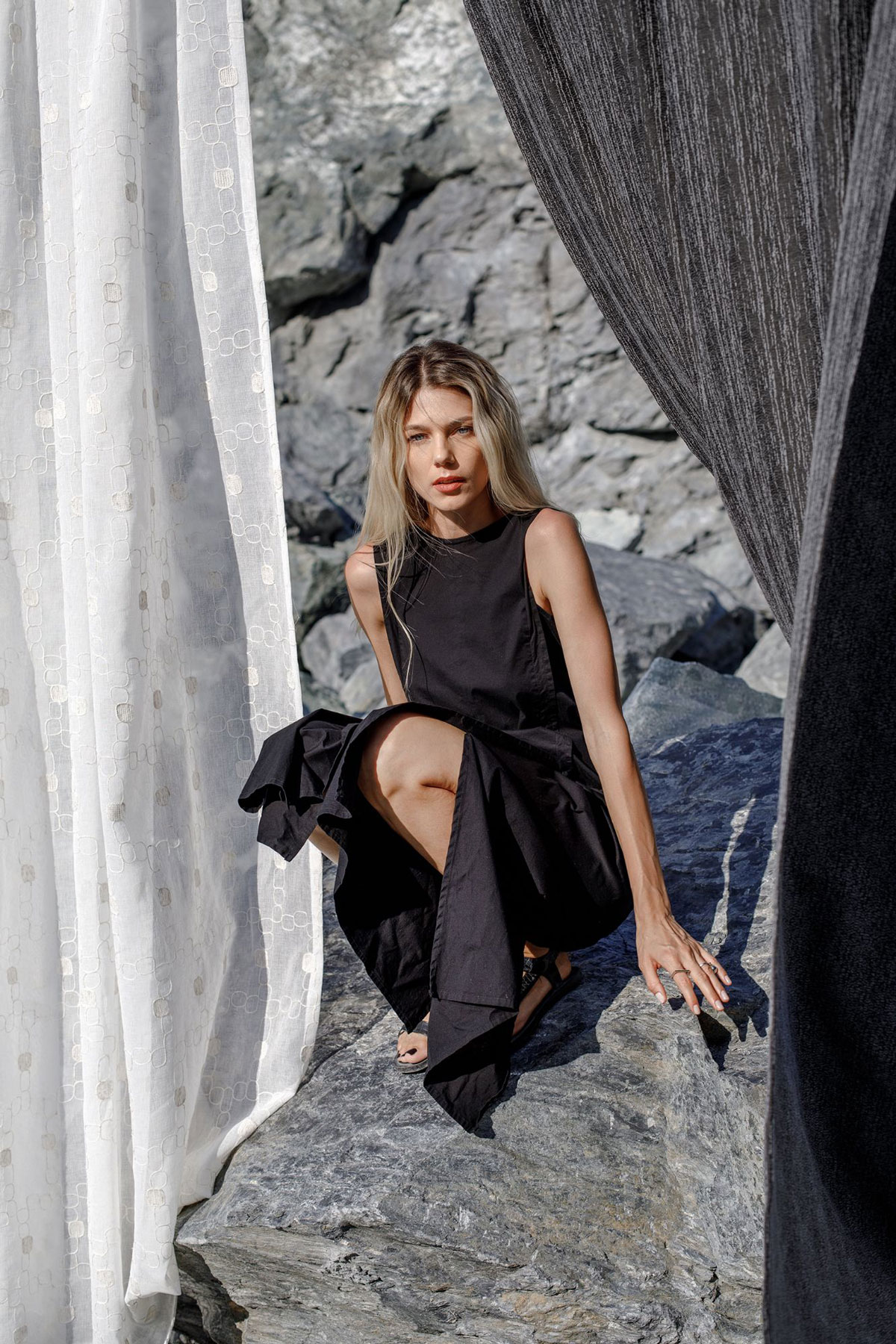 nordic grey print curtain