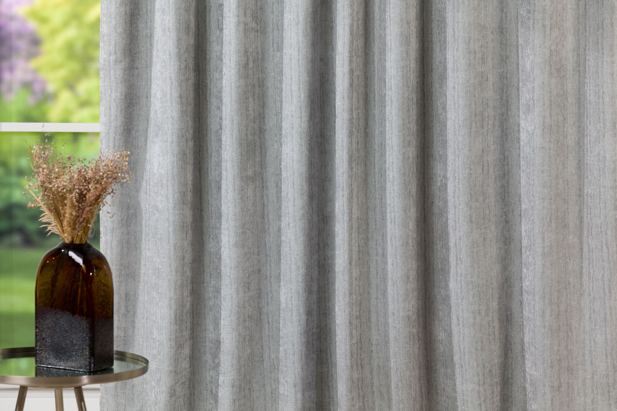 intense grey print curtain