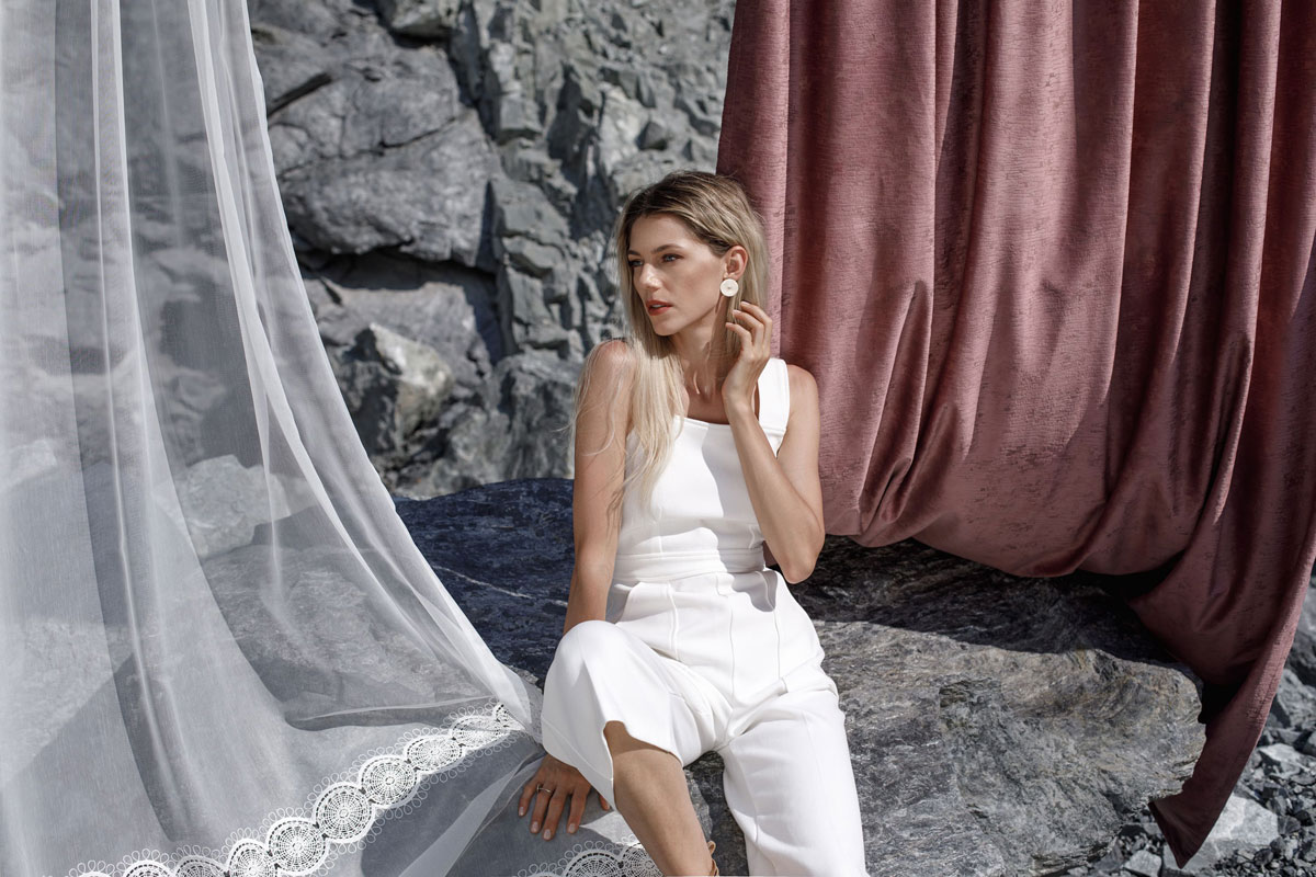 feliz pink print curtain