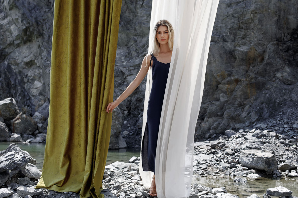 feliz yellow print curtain