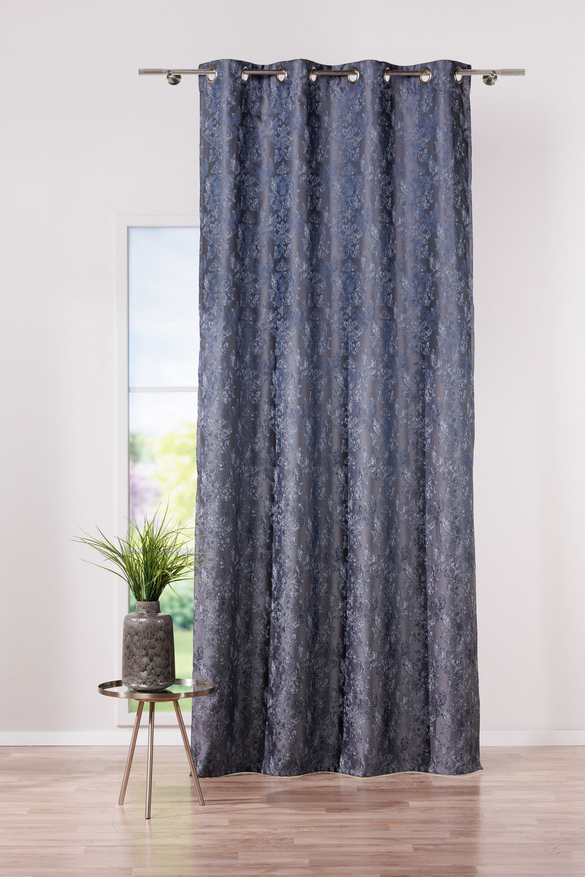 futuro blue print curtain