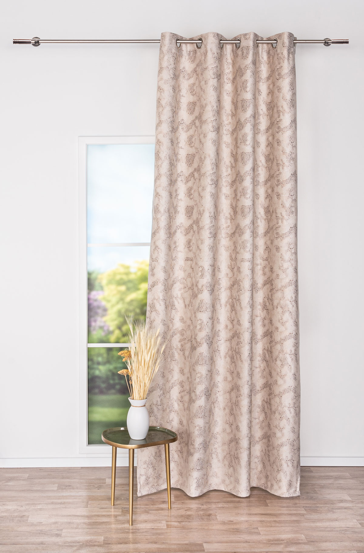 mars beige print curtain