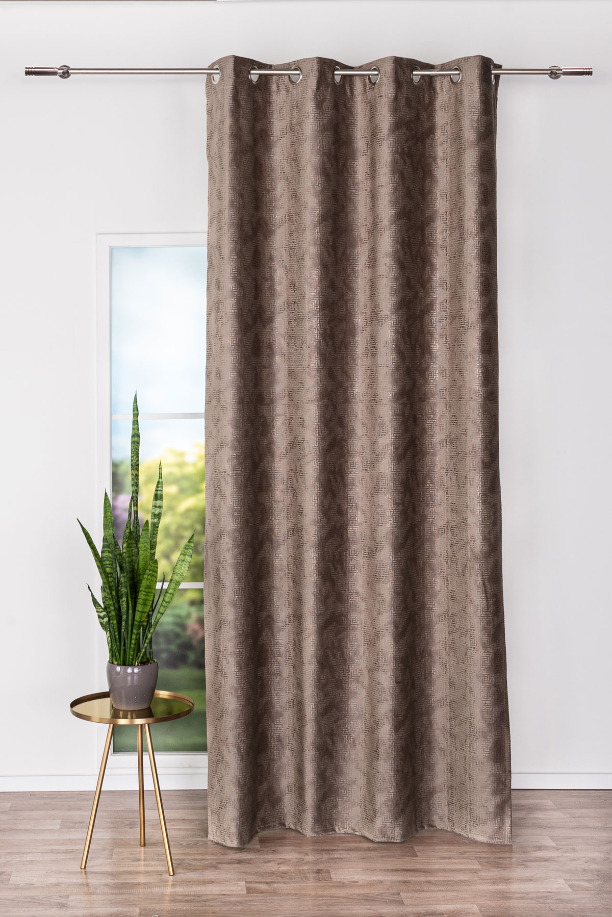 mars brown print curtain