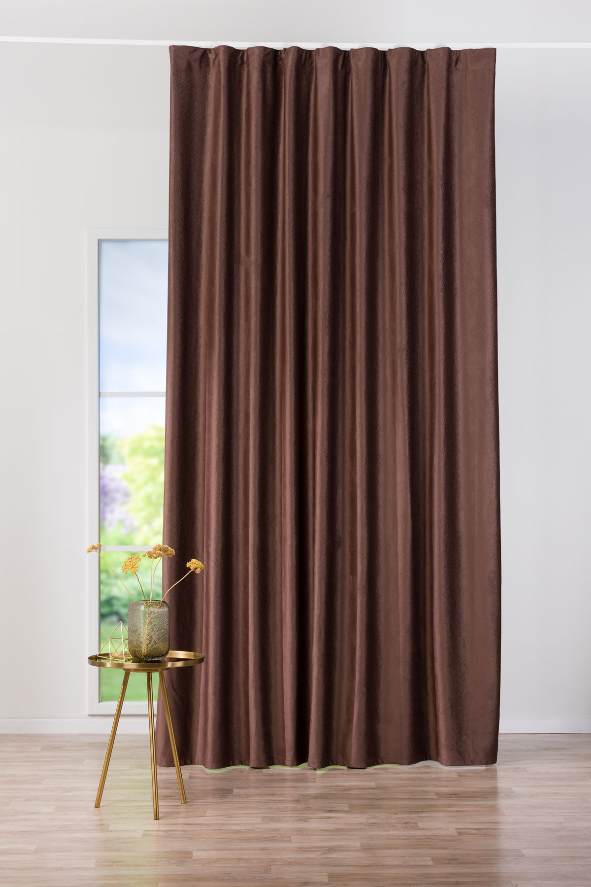 roma brown print curtain