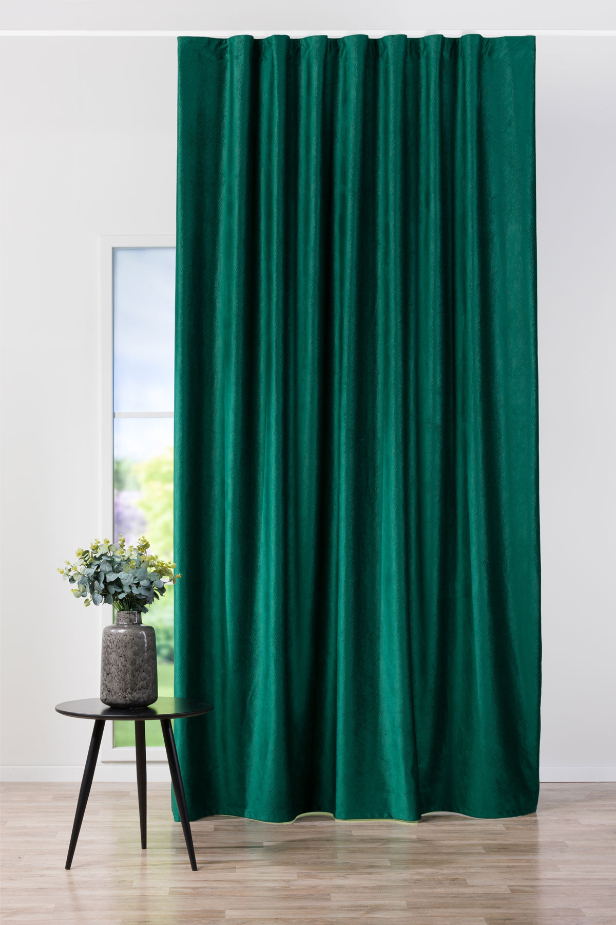 roma green print curtain