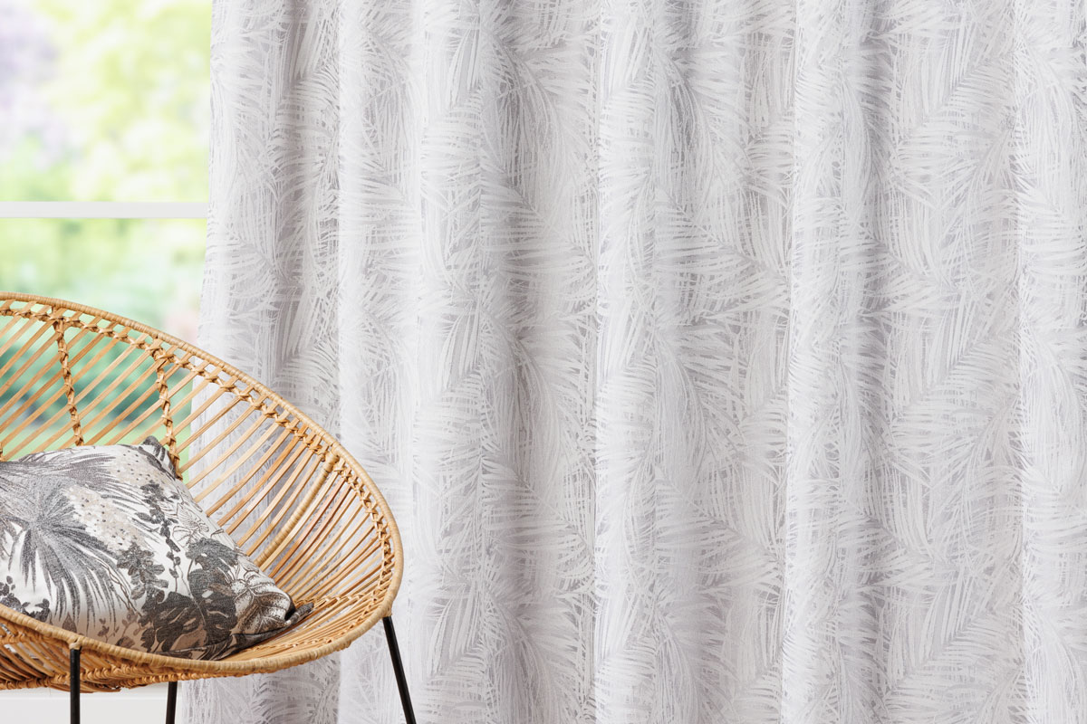 allegro grey print curtain