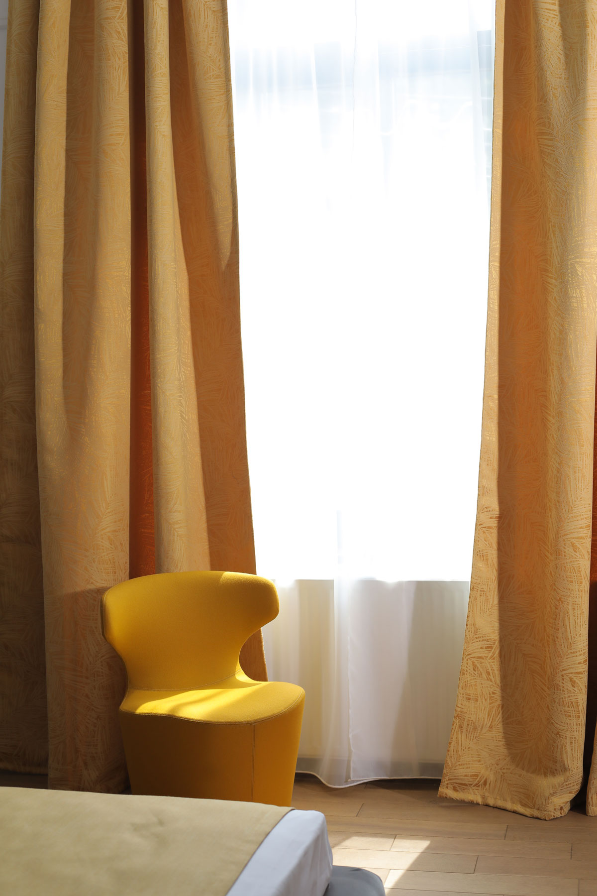 allegro yellow print curtain
