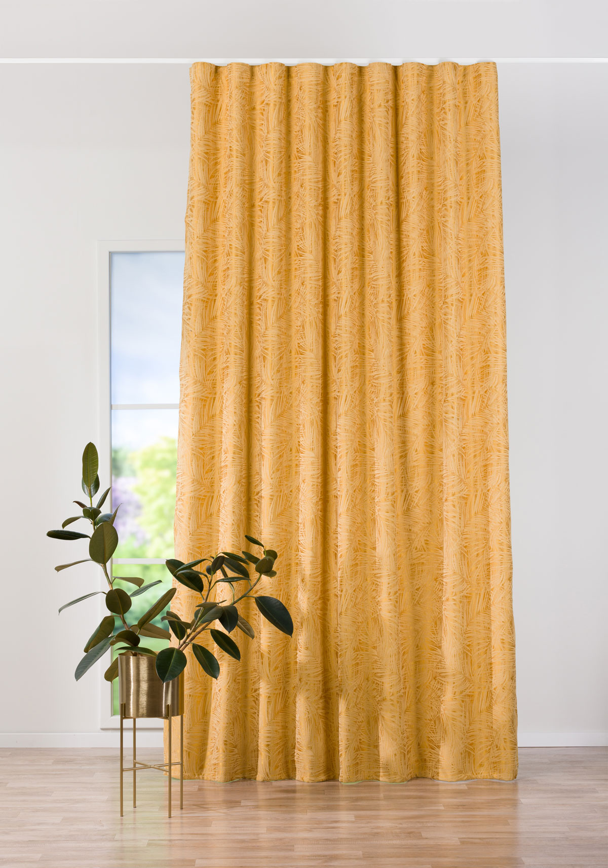 allegro yellow print curtain