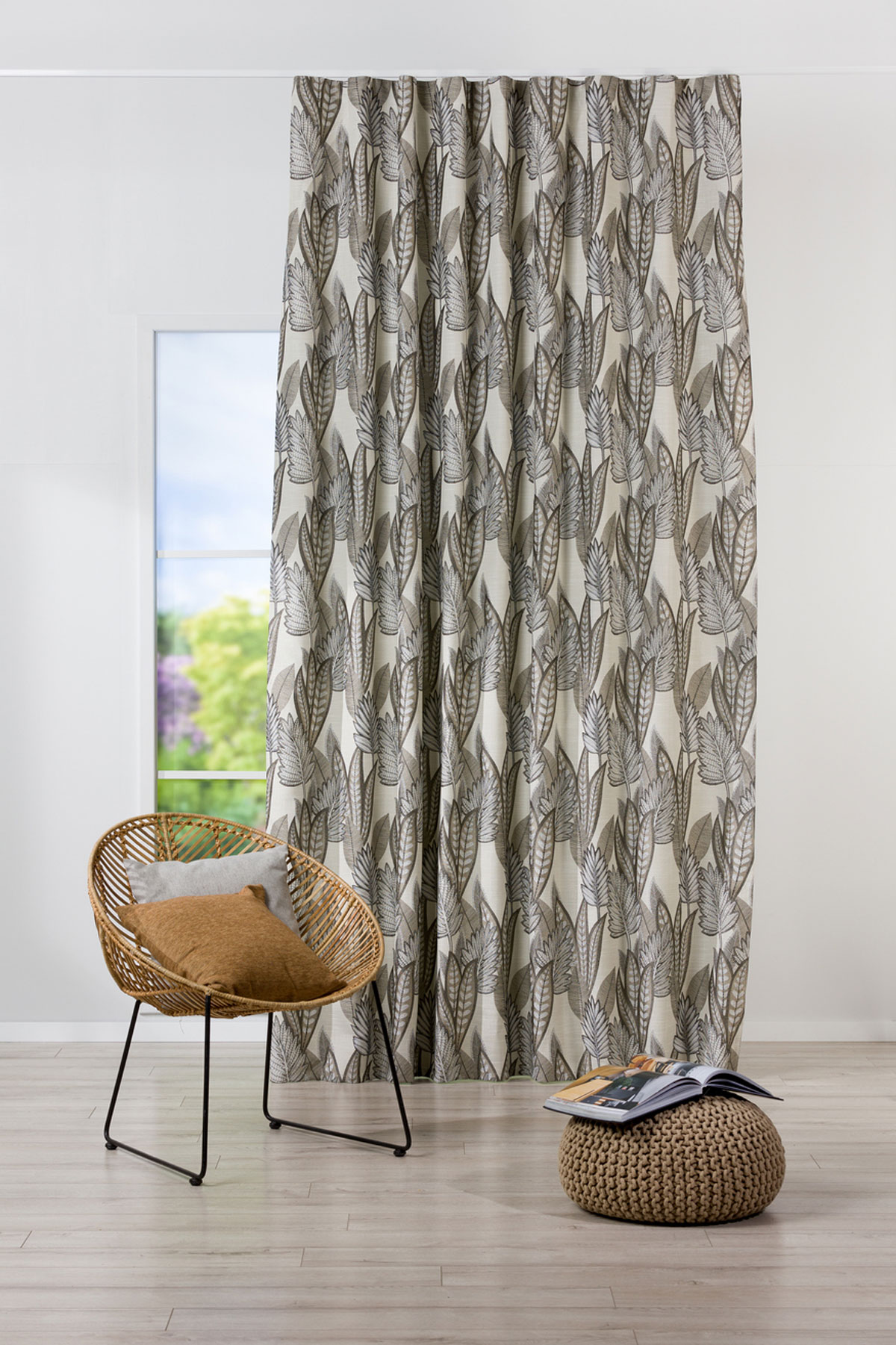 dominica beige print curtain