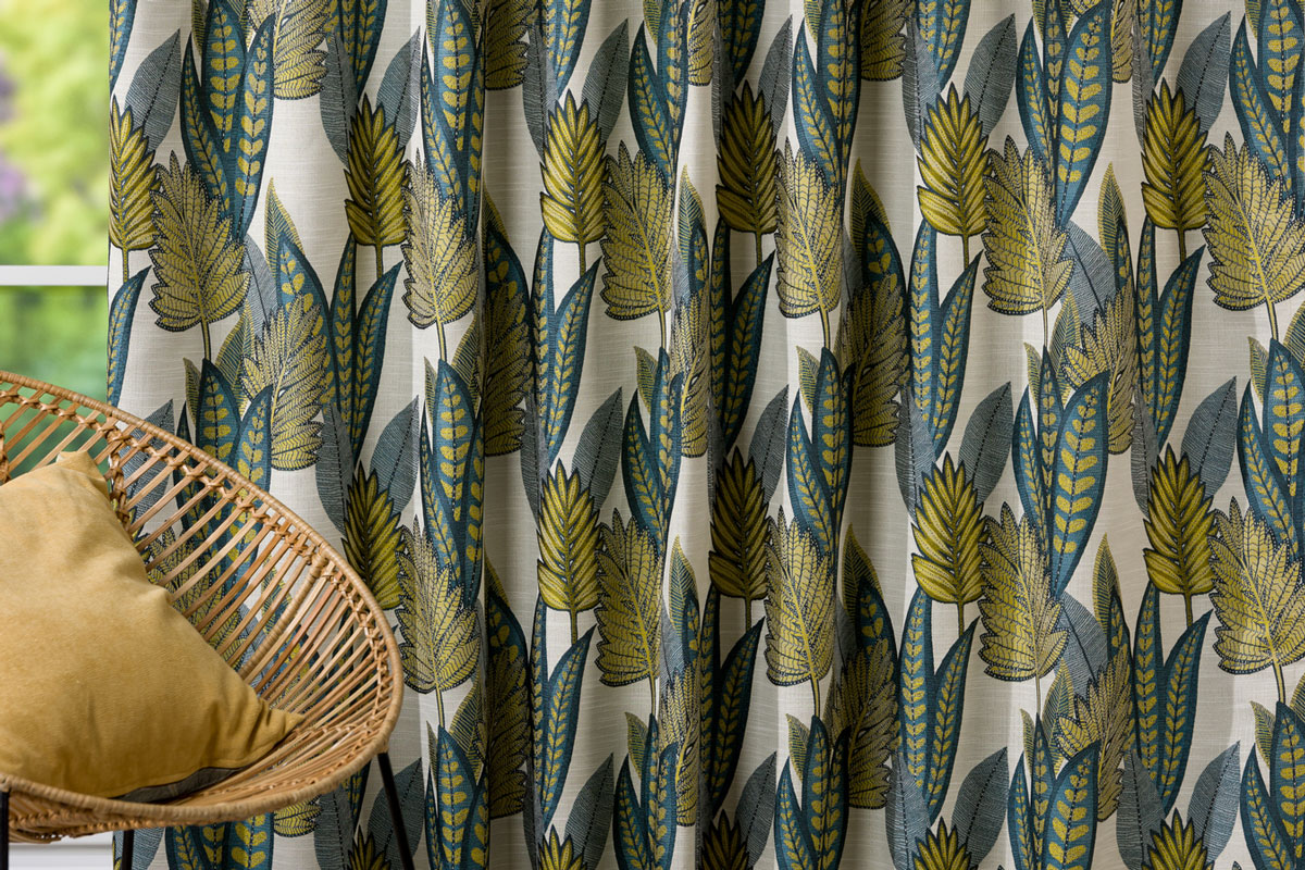 dominica green print curtain