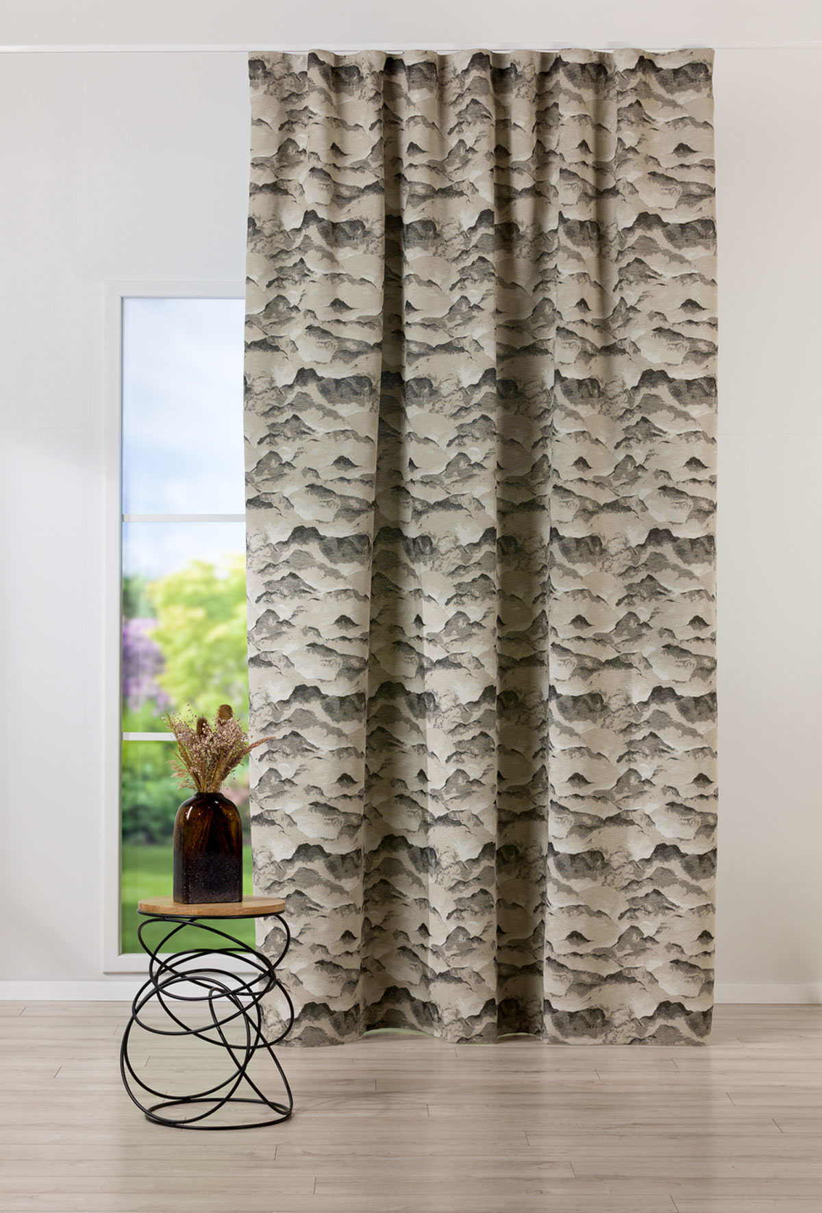 nebbia beige print curtain