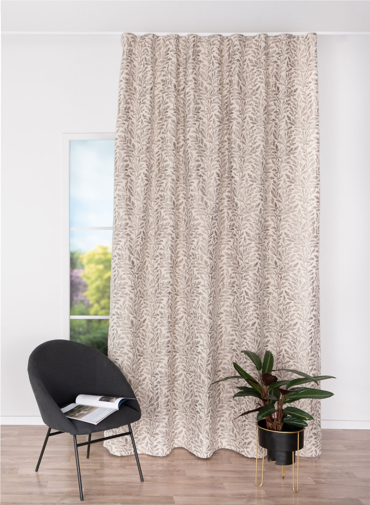 rioja beige print curtain