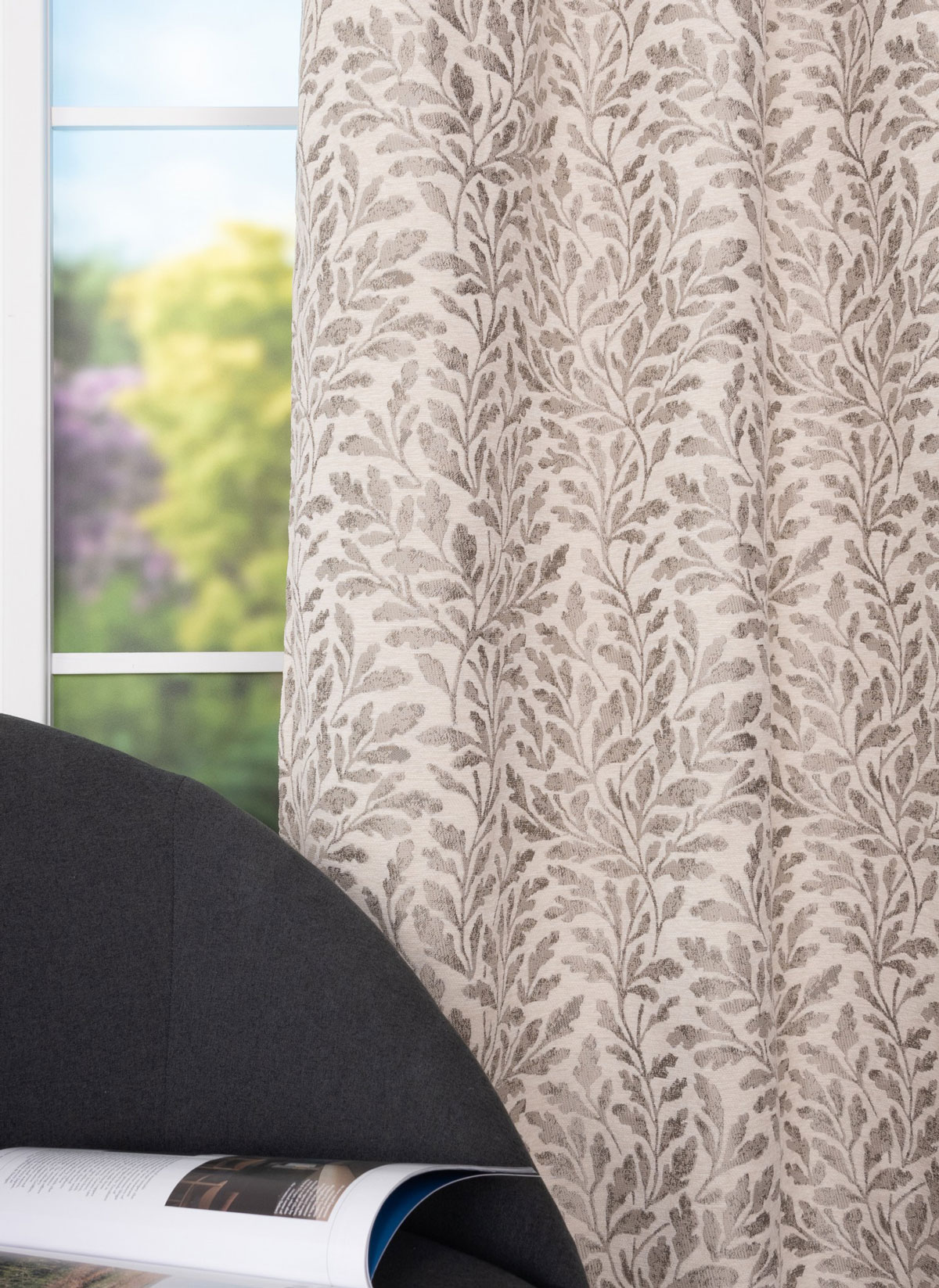 rioja beige print curtain