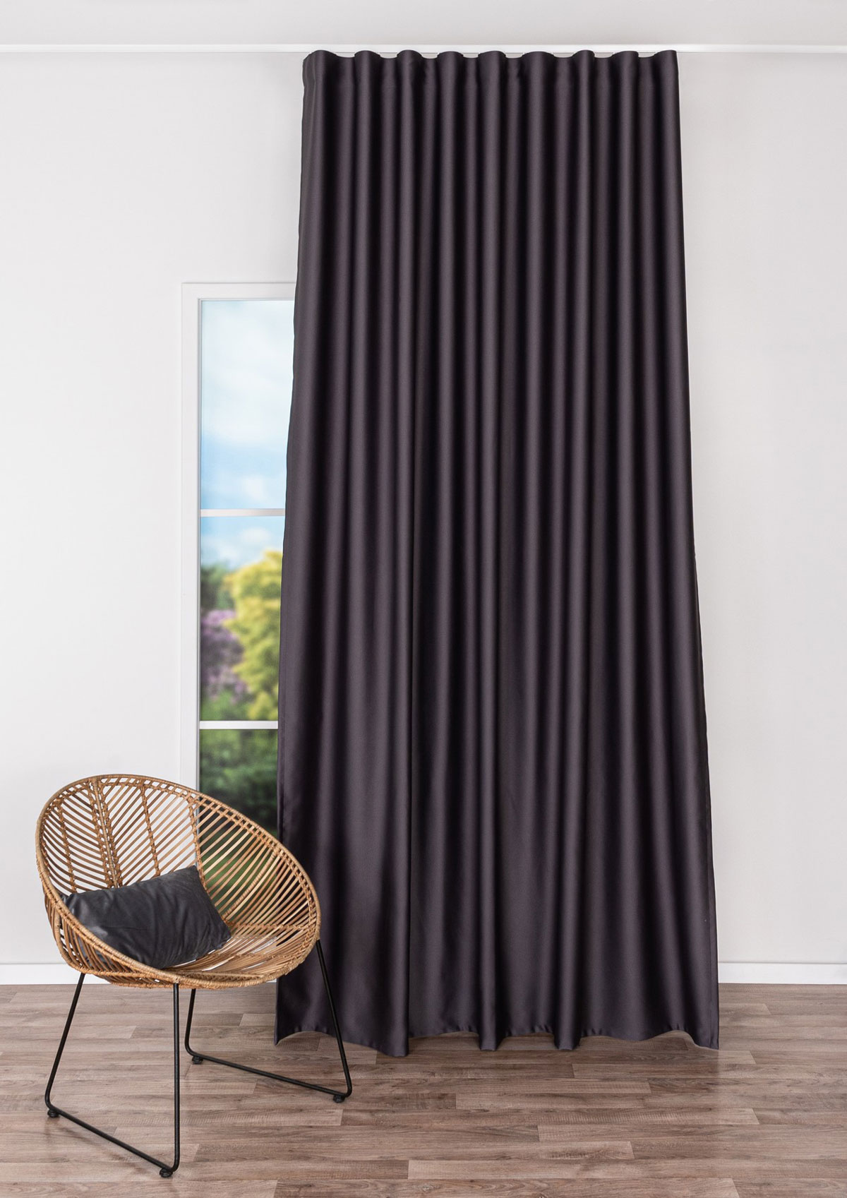 sydney grey print curtain