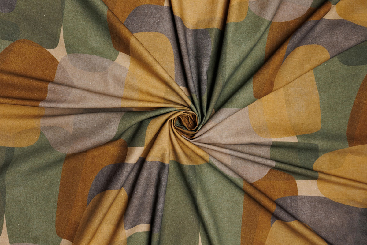 degas green print curtain