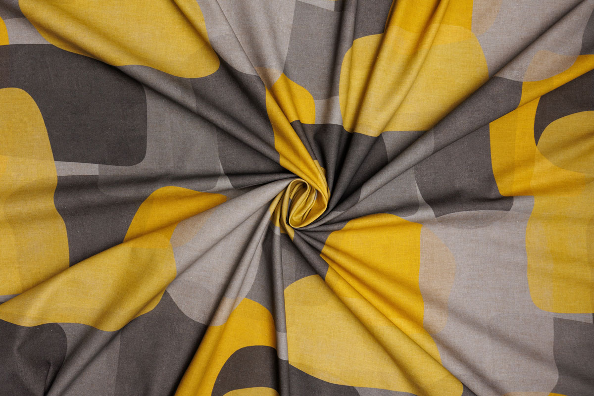 degas yellow print curtain