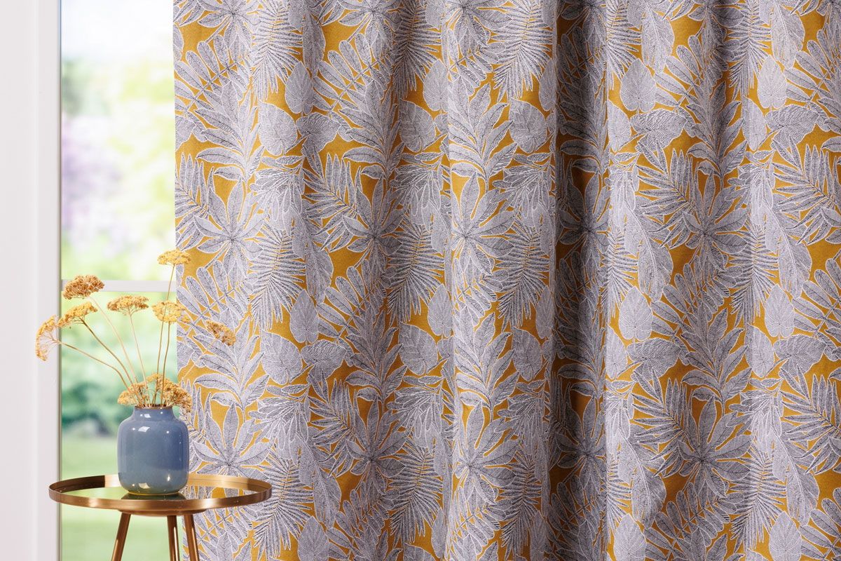 sonos yellow print curtain